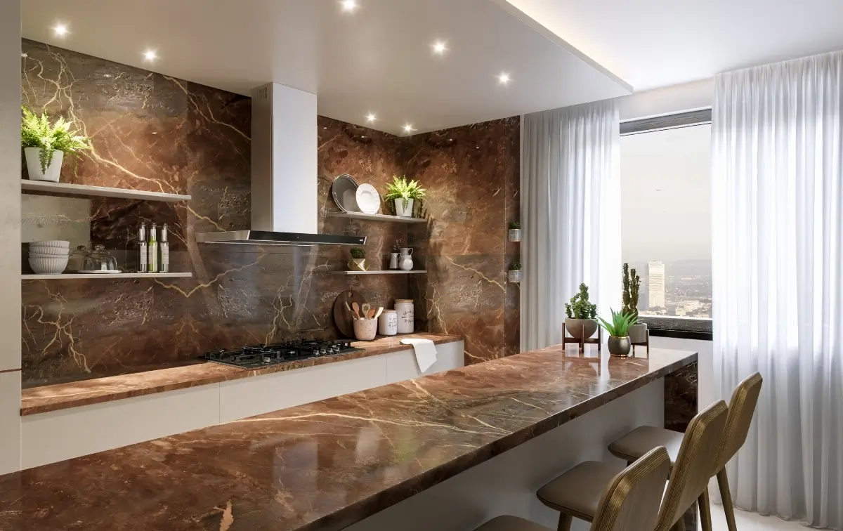 DECOLORES BRONZITE QUARTZITE AMBIENCE