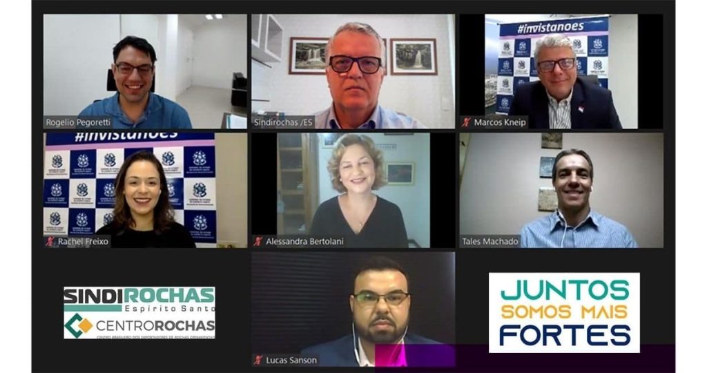 Cerca de 100 exportadores de rochas participaram de webinar sobre crédito de ICMS com Secretários do ES