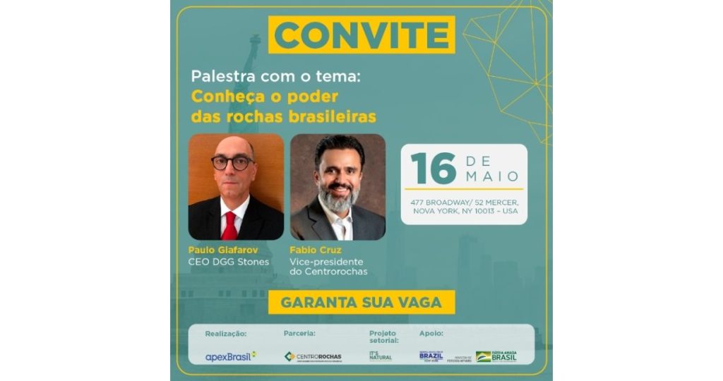 Centrorochas e ApexBrasil promovem palestra sobre as rochas brasileiras em Nova York