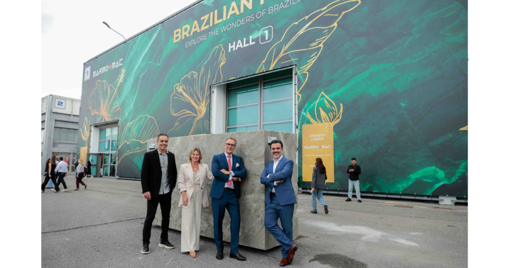 Brasil faz história na Marmomac Itália 2025 com hall exclusivo e forte presença institucional